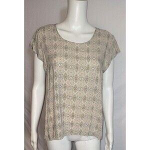 Cynthia Rowley Asymmetrical Crew Neck Blouse Size L